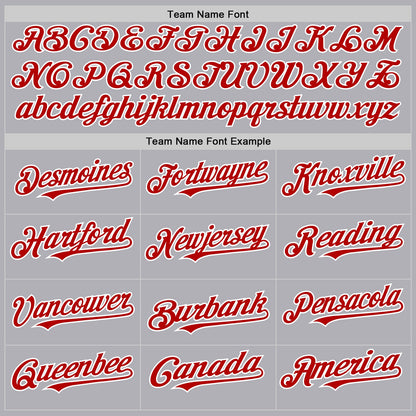 Custom Gray Red-White Mesh Authentic Throwback Baseball Jersey
