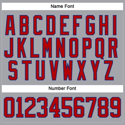Custom Gray Red-Royal Hockey Lace Neck Jersey