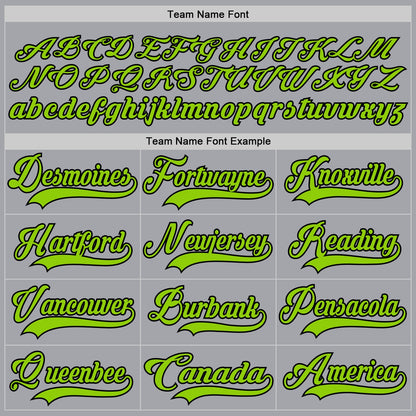 Custom Gray Neon Green-Black Hockey Lace Neck Jersey