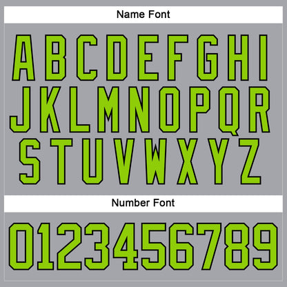 Custom Gray Neon Green-Black Hockey Lace Neck Jersey