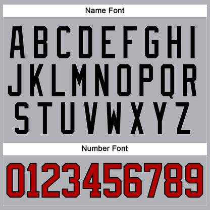Custom Gray Red-Black Hockey Jersey