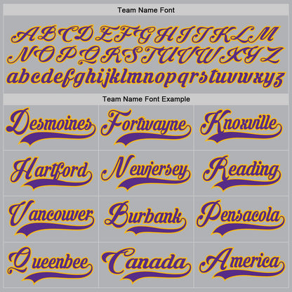 Custom Gray Purple-Gold Hockey Jersey