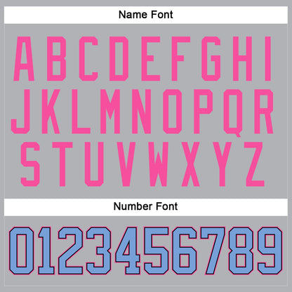 Custom Gray Light Blue Black-Pink Hockey Jersey