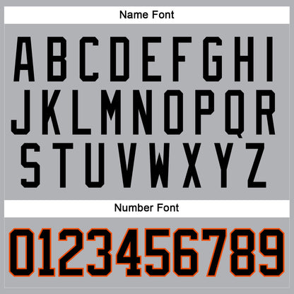 Custom Gray Black-Orange Hockey Jersey