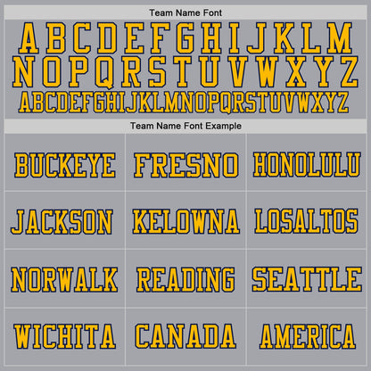 Custom Gray Gold-White Mesh Authentic Football Jersey