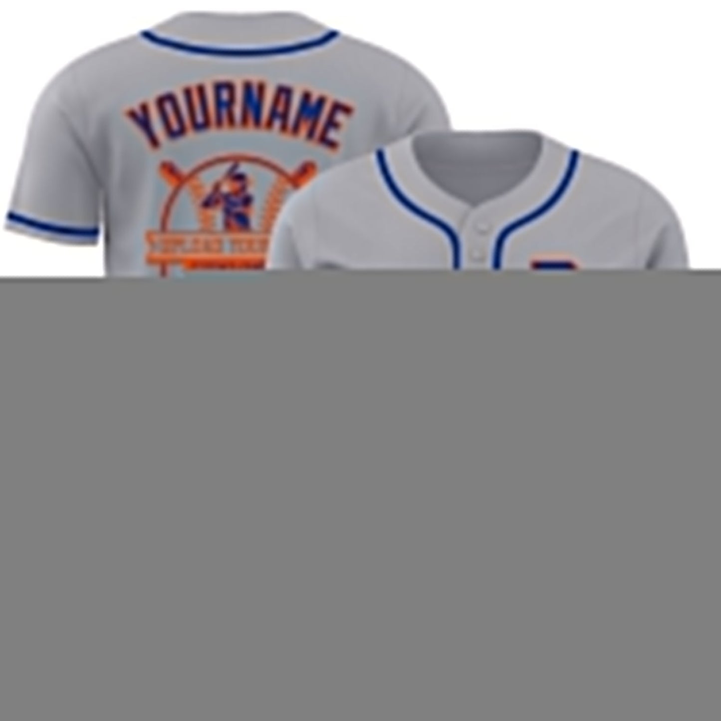 Custom Gray Royal-Orange Authentic Baseball Jersey