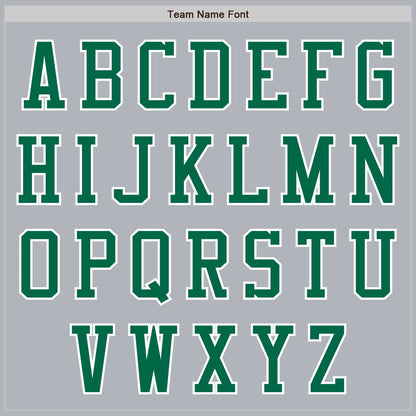 Custom Gray Kelly Green-White Authentic Baseball Jersey