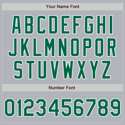 Custom Gray Kelly Green-White Authentic Baseball Jersey