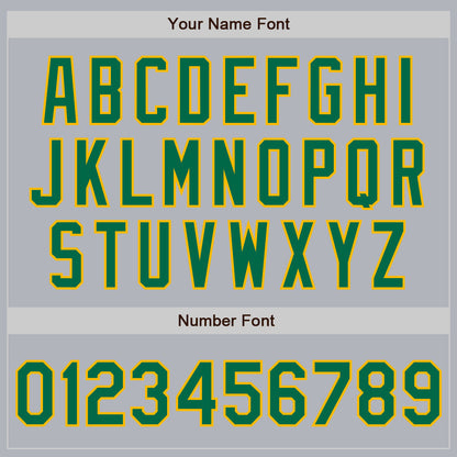 Custom Gray Kelly Green-Gold Authentic Baseball Jersey