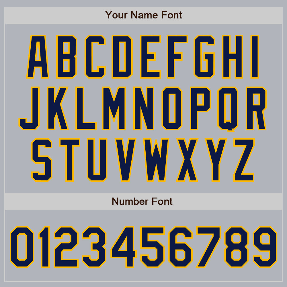 Custom Gray Navy-Gold Authentic Baseball Jersey