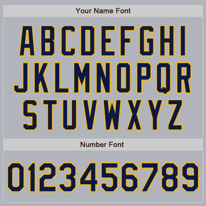 Custom Gray Navy-Gold Authentic Baseball Jersey
