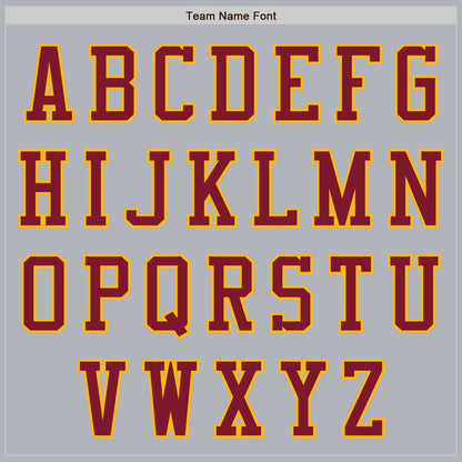 Custom Gray Crimson-Gold Authentic Baseball Jersey