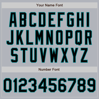 Custom Gray Black-Teal Authentic Baseball Jersey