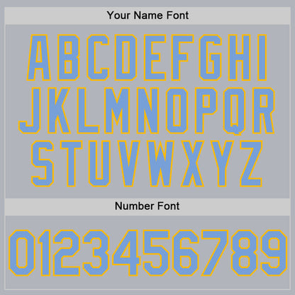 Custom Gray Light Blue-Gold Authentic Throwback Basketball Jersey