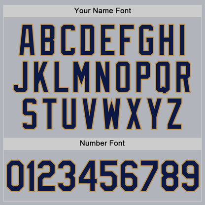 Custom Gray Navy-Old Gold Authentic Throwback Basketball Jersey