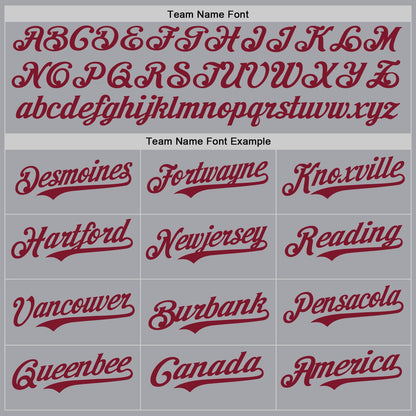 Custom Gray Crimson Authentic Baseball Jersey
