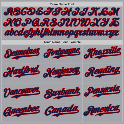 Custom Gray Navy-Red Authentic Baseball Jersey