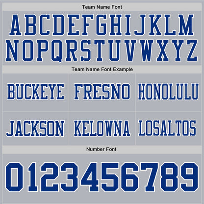 Custom Gray Royal-White Mesh Authentic Football Jersey