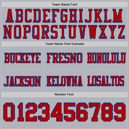 Custom Gray Red-Royal Mesh Authentic Football Jersey