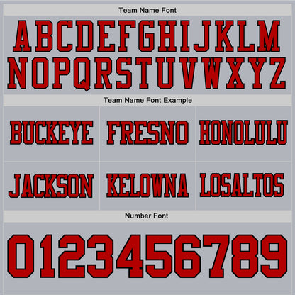 Custom Gray Red-Black Mesh Authentic Football Jersey