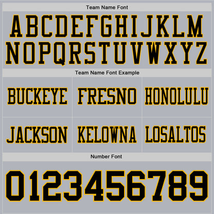Custom Gray Black-Gold Mesh Authentic Football Jersey