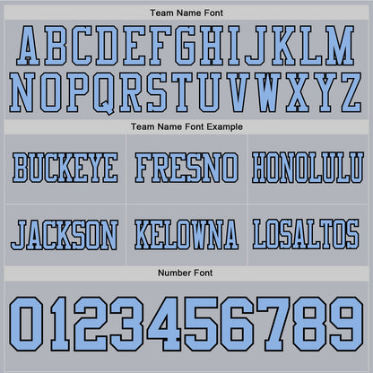 Custom Gray Light Blue-Black Mesh Authentic Football Jersey
