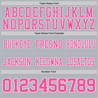 Custom Gray Pink-White Mesh Authentic Football Jersey
