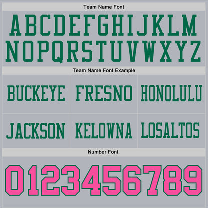 Custom Gray Pink-Kelly Green Mesh Authentic Football Jersey