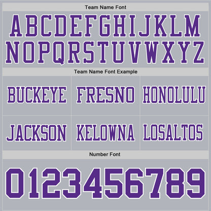 Custom Gray Purple-White Mesh Authentic Football Jersey