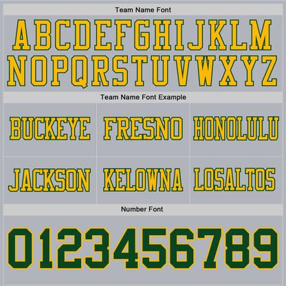 Custom Gray Green-Gold Mesh Authentic Football Jersey