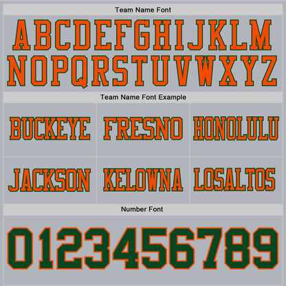 Custom Gray Green-Orange Mesh Authentic Football Jersey