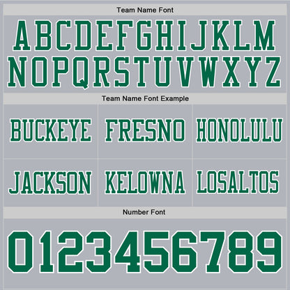 Custom Gray Kelly Green-White Mesh Authentic Football Jersey