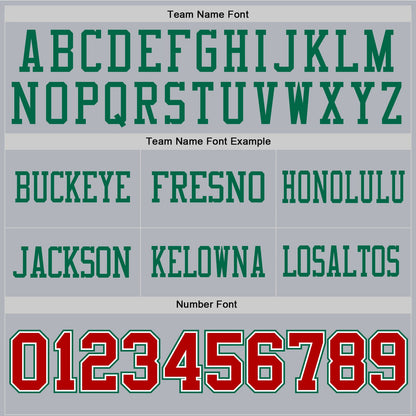 Custom Gray Red White-Kelly Green Mesh Authentic Football Jersey