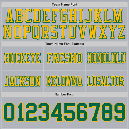 Custom Gray Kelly Green-Gold Mesh Authentic Football Jersey