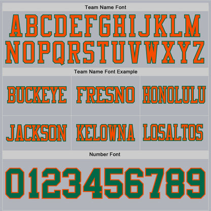 Custom Gray Kelly Green-Orange Mesh Authentic Football Jersey