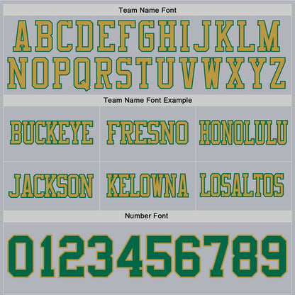 Custom Gray Kelly Green-Old Gold Mesh Authentic Football Jersey