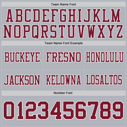 Custom Gray Crimson-White Mesh Authentic Football Jersey