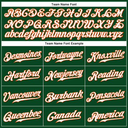Custom Green White-Orange Authentic Sleeveless Baseball Jersey