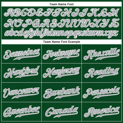 Custom Green Gray-White Authentic Sleeveless Baseball Jersey