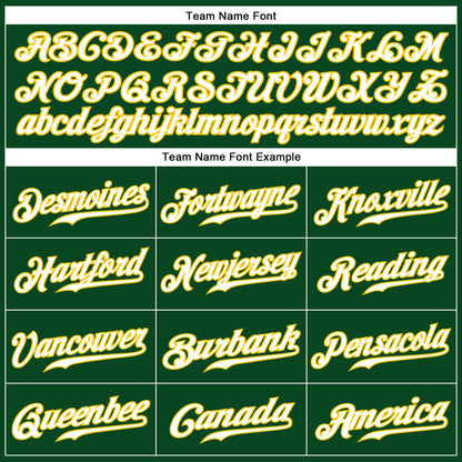 Custom Green White-Gold Authentic Sleeveless Baseball Jersey