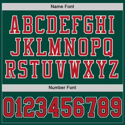 Custom Green Red-Black Mesh Authentic Throwback Football Jersey