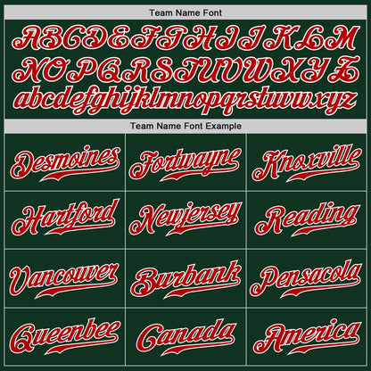 Custom Green Red-White Authentic Baseball Jersey