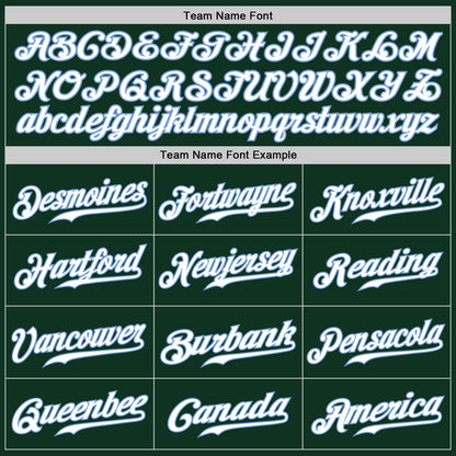 Custom Green White-Light Blue Authentic Baseball Jersey
