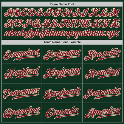 Custom Green Crimson-City Cream Authentic Baseball Jersey
