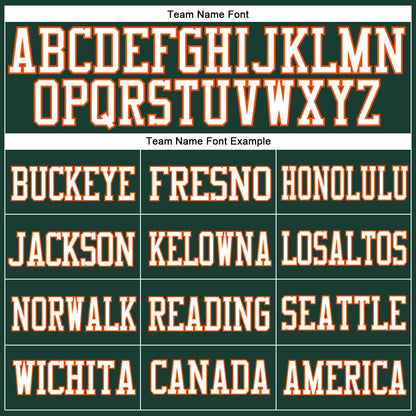 Custom Green White-Orange Mesh Authentic Football Jersey