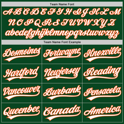 Custom Green White-Orange Authentic Throwback Baseball Jersey