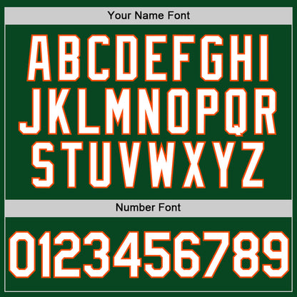 Custom Green White-Orange Authentic Throwback Baseball Jersey