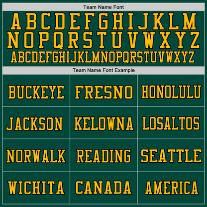 Custom Green Gold-Black Mesh Authentic Throwback Football Jersey