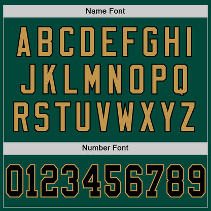 Custom Green Black-Old Gold Mesh Authentic Throwback Football Jersey