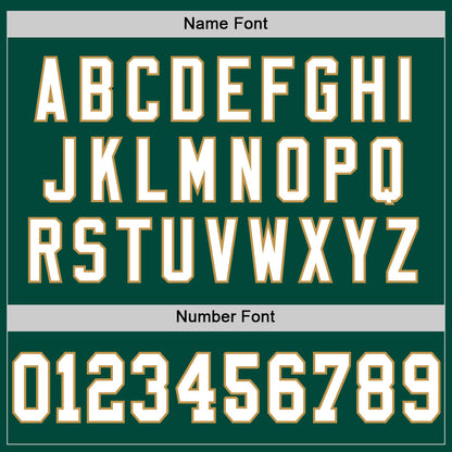 Custom Green White-Old Gold Mesh Authentic Throwback Football Jersey